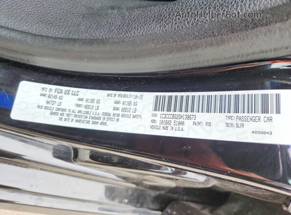 1C3CCCBG2GN138673 2016 CHRYSLER 200 Black Engine compartment view