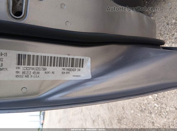 1C3CDFAA1GD517360 2016 DODGE DART Gray Շարժիչի բաժամունքի տեսք