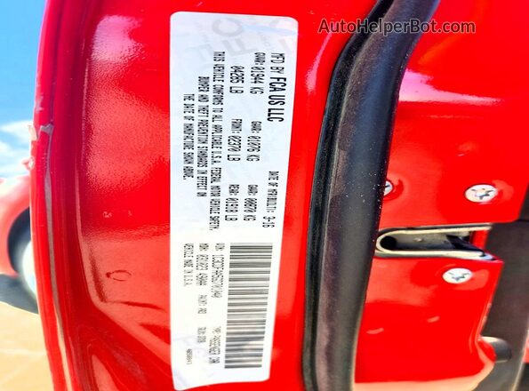 1C3CDFAA5GD701040 2016 DODGE DART Красный Вид подкапотного пространства