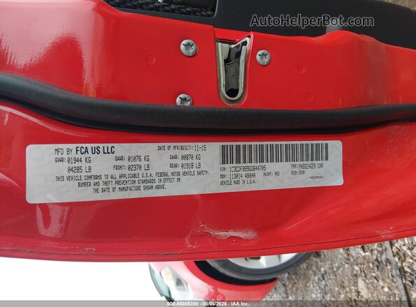 1C3CDFBB9GD644705 2016 DODGE DART Red Widok komory silnika