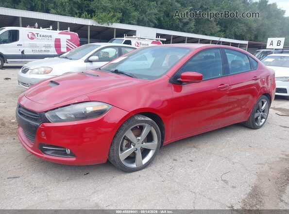 1C3CDFEB8GD680851 2016 DODGE DART Red Առջևի ձախ երեք քառորդ տեսարան