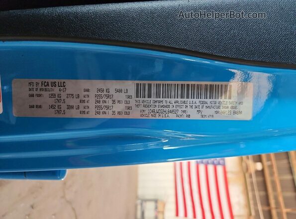 1C4BJWDG2HL640527 2017 JEEP WRANGLER Синий Вид подкапотного пространства