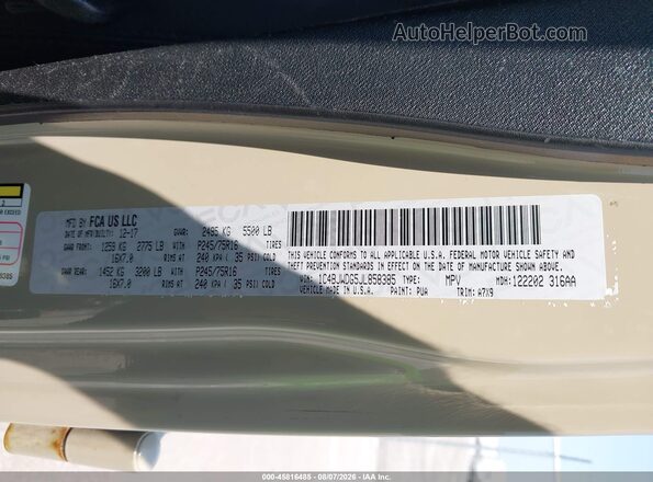 1C4BJWDG5JL858385 2018 JEEP WRANGLER Cream Widok komory silnika