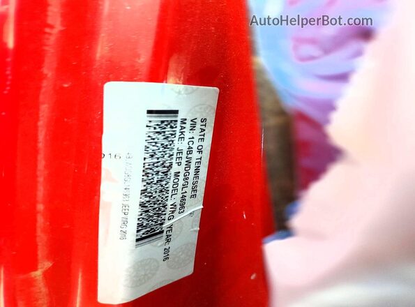 1C4BJWDG8GL146963 2016 JEEP WRANGLER Red Engine compartment view