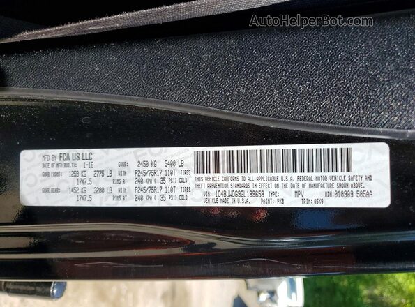 1C4BJWDG9GL189658 2016 JEEP WRANGLER Черный Вид наклейки с VIN-кодом