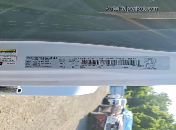 1C4BJWEG0GL182323 2016 JEEP WRANGLER White Вид наклейки з VIN-кодом