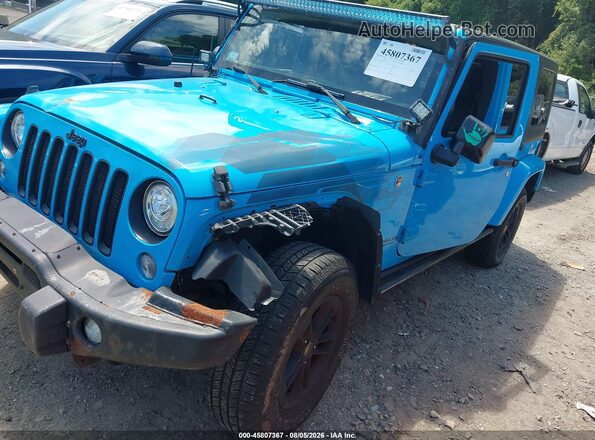 1C4BJWEG2HL570705 2017 JEEP WRANGLER UNLIMITED Blue წინა მარცხენა ხედი სამი მეოთხედიდან