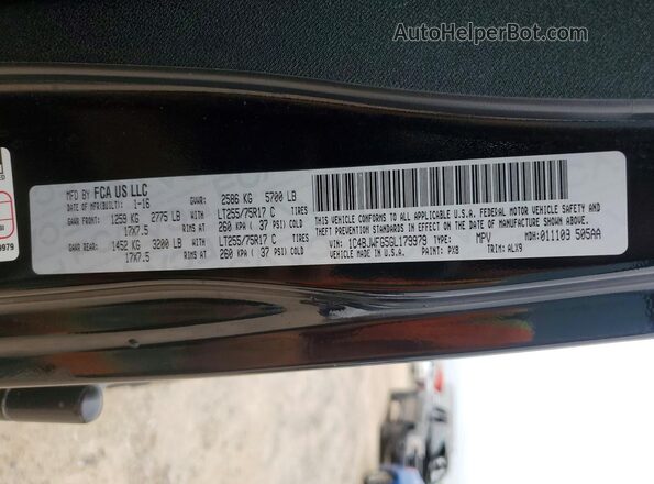 1C4BJWFG5GL179979 2016 JEEP WRANGLER Black VIN sticker view