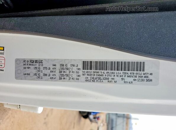 1C4BJWFG8GL163940 2016 JEEP WRANGLER White Widok naklejki z numerem VIN