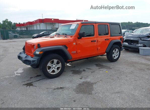 1C4HJXDG1KW659205 2019 JEEP WRANGLER UNLIMITED Оранжевый Передняя левая четверть