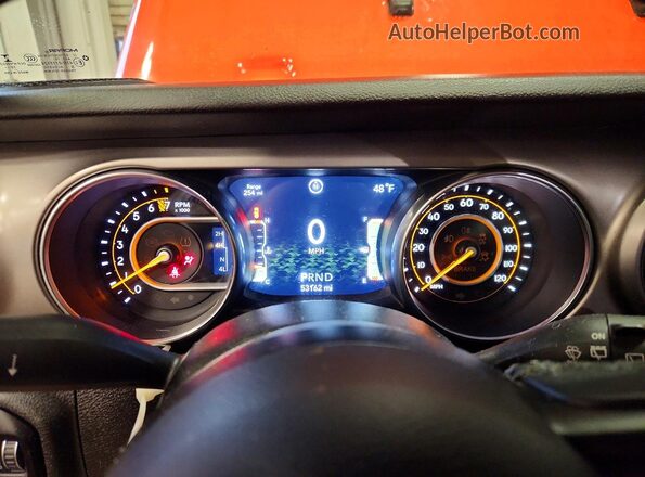 1C4HJXDG2LW209998 2020 JEEP WRANGLER Orange Вид щитка приладів