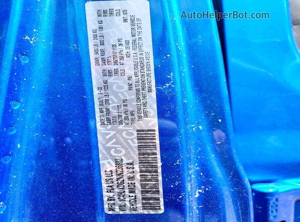 1C4HJXDG2NW236802 2022 JEEP WRANGLER Синий Вид наклейки с VIN-кодом