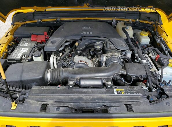 1C4HJXDG6JW297614 2018 JEEP WRANGLER Yellow ძრავის განყოფილების ხედი