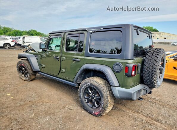 1C4HJXDG6MW663396 2021 JEEP WRANGLER Зеленый Задняя левая четверть