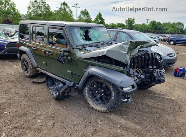 1C4HJXDG6MW663396 2021 JEEP WRANGLER Зеленый Передняя правая четверть