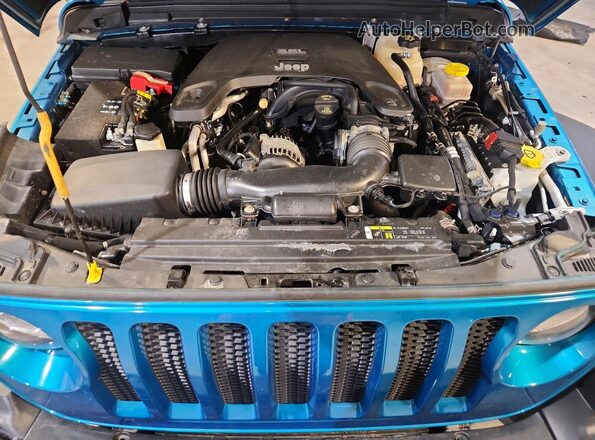 1C4HJXDG8KW638531 2019 JEEP WRANGLER Turquoise ძრავის განყოფილების ხედი