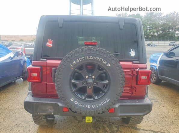 1C4HJXDG8MW650326 2021 JEEP WRANGLER Бордовый Вид сзади