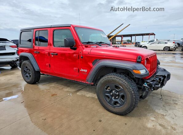 1C4HJXDG9JW140921 2018 JEEP WRANGLER Красный Передняя правая четверть