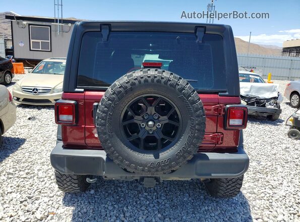 1C4HJXDM0MW791879 2021 JEEP WRANGLER Burgundy Вид ззаду
