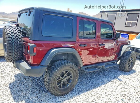 1C4HJXDM0MW791879 2021 JEEP WRANGLER Burgundy Задня права чверть