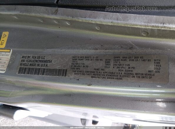 1C4HJXDM2MW665264 2021 JEEP WRANGLER UNLIMITED Gray Widok komory silnika