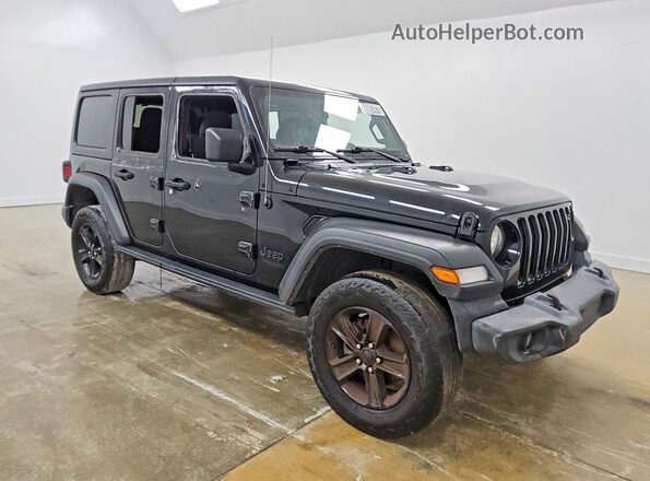1C4HJXDM4MW584380 2021 JEEP WRANGLER Черный Передняя правая четверть