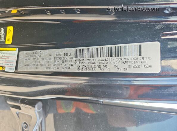1C4HJXDN0LW257515 2020 JEEP WRANGLER Black Widok naklejki z numerem VIN