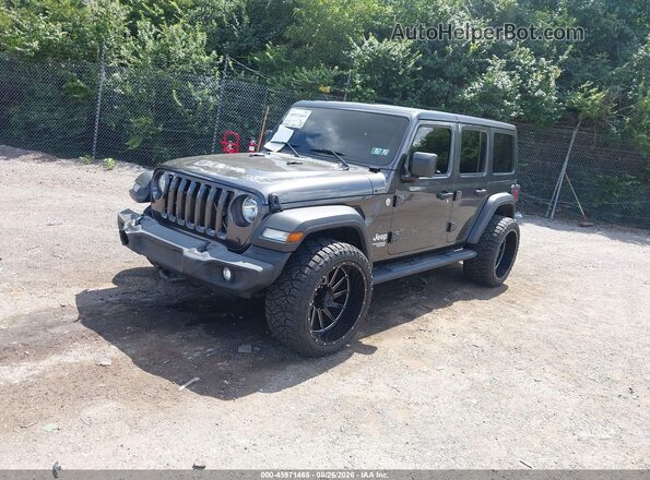 1C4HJXDN1KW668470 2019 JEEP WRANGLER UNLIMITED Gray წინა მარცხენა ხედი სამი მეოთხედიდან