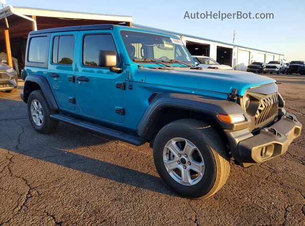 1C4HJXDN2PW505687 2023 JEEP WRANGLER Бирюзовый Передняя правая четверть