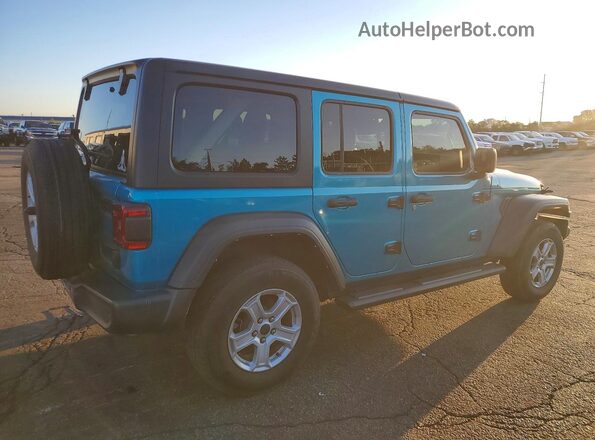 1C4HJXDN2PW505687 2023 JEEP WRANGLER Бирюзовый Задняя правая четверть