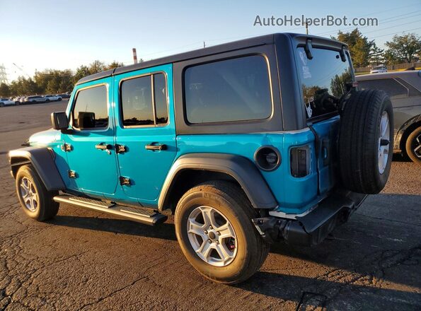 1C4HJXDN2PW505687 2023 JEEP WRANGLER Бирюзовый Задняя левая четверть
