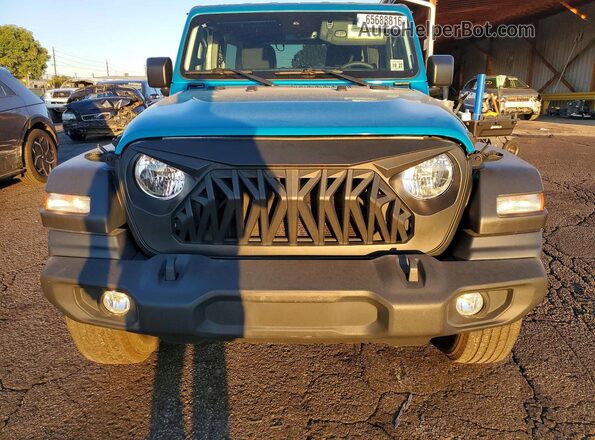 1C4HJXDN2PW505687 2023 JEEP WRANGLER Бирюзовый Вид спереди