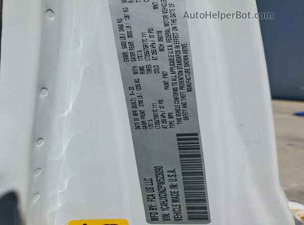 1C4HJXDN2PW523090 2023 JEEP WRANGLER Белый Вид наклейки с VIN-кодом