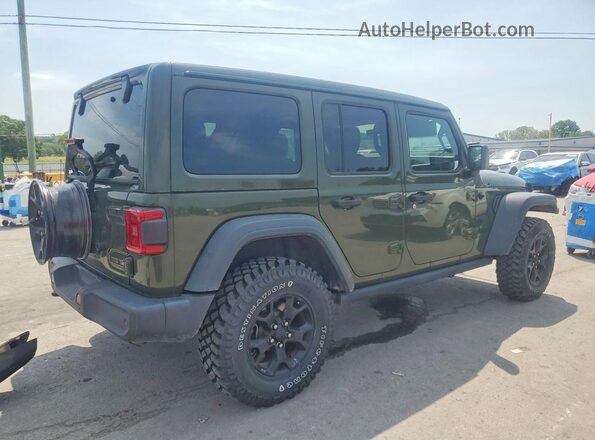 1C4HJXDN3MW650796 2021 JEEP WRANGLER Green Rear right
