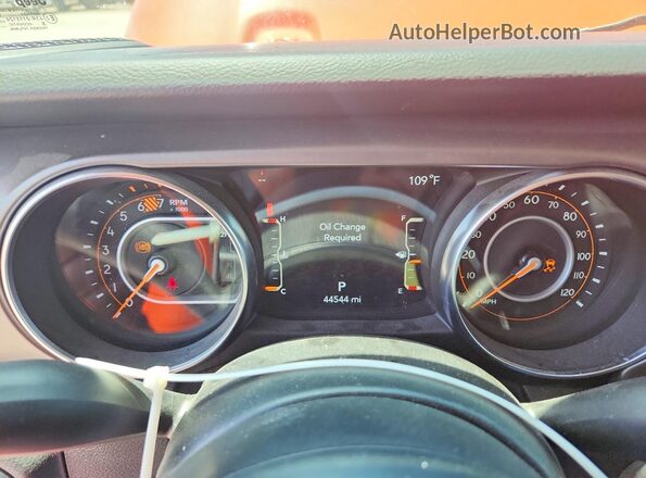 1C4HJXDN3PW679963 2023 JEEP WRANGLER Orange Instrument cluster view