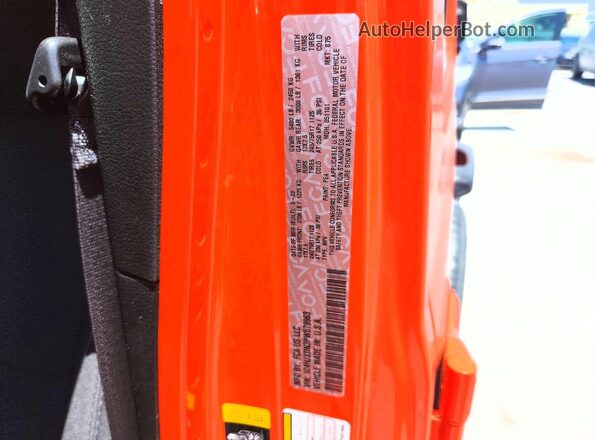 1C4HJXDN3PW679963 2023 JEEP WRANGLER Orange VIN sticker view
