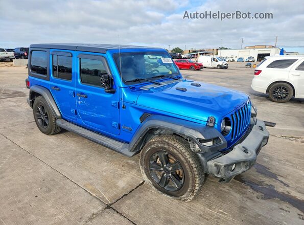 1C4HJXDN4MW816209 2021 JEEP WRANGLER Blue Front right