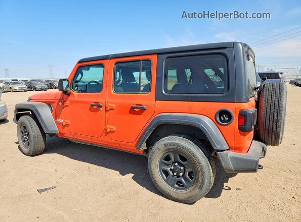 1C4HJXDN6JW203763 2018 JEEP WRANGLER Оранжевый Задняя левая четверть