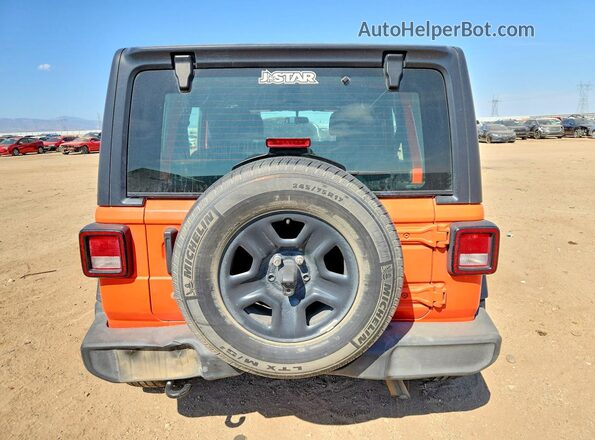 1C4HJXDN6JW203763 2018 JEEP WRANGLER Оранжевый Вид сзади