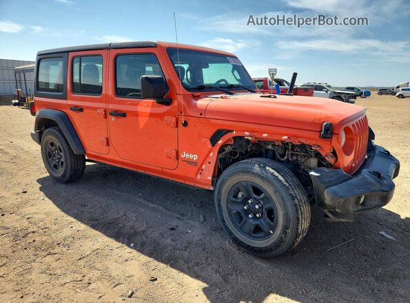1C4HJXDN6JW203763 2018 JEEP WRANGLER Оранжевый Передняя правая четверть