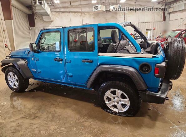 1C4HJXDN6LW223398 2020 JEEP WRANGLER Blue Trasero izquierdo
