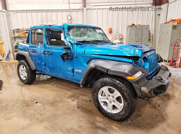 1C4HJXDN6LW223398 2020 JEEP WRANGLER Blue Delantero derecho