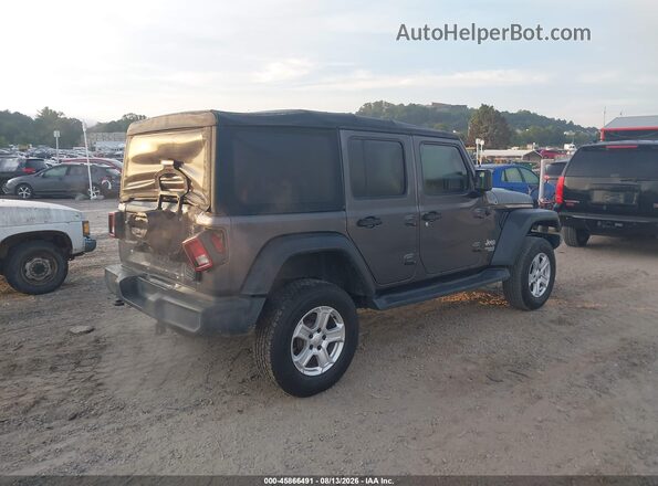 1C4HJXDN7JW200354 2018 JEEP WRANGLER UNLIMITED Gray Trasero derecho