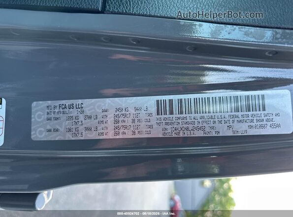 1C4HJXDN8LW245452 2020 JEEP WRANGLER UNLIMITED Gray Engine compartment view