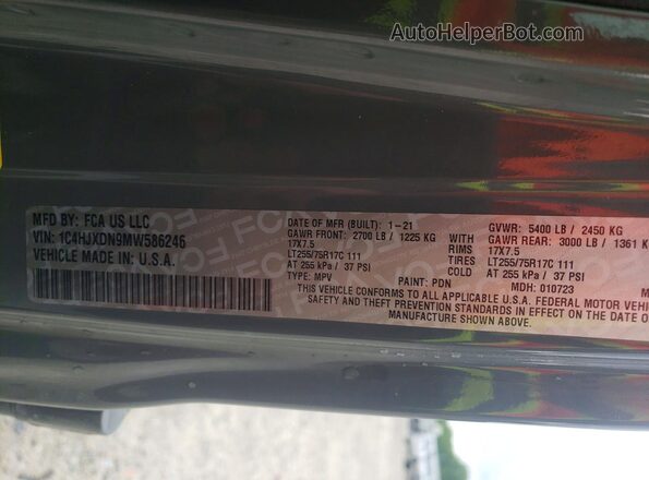 1C4HJXDN9MW586246 2021 JEEP WRANGLER Gray Widok komory silnika