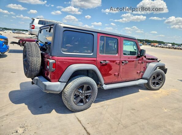 1C4HJXDN9MW596033 2021 JEEP WRANGLER Maroon Задня права чверть