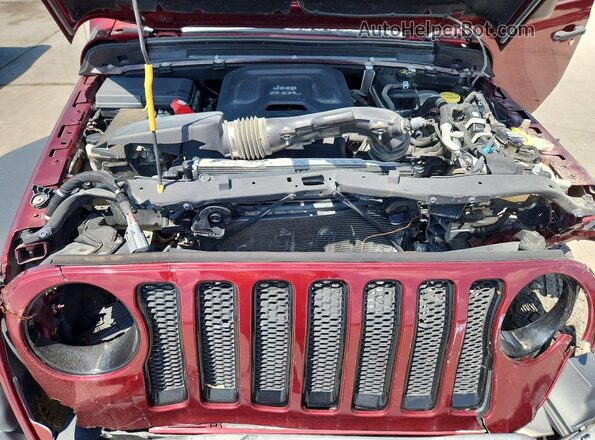 1C4HJXDN9MW596033 2021 JEEP WRANGLER Maroon Вид задньої частини салону