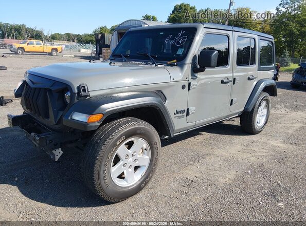 1C4HJXDNXMW738261 2021 JEEP WRANGLER UNLIMITED Серый Передняя левая четверть