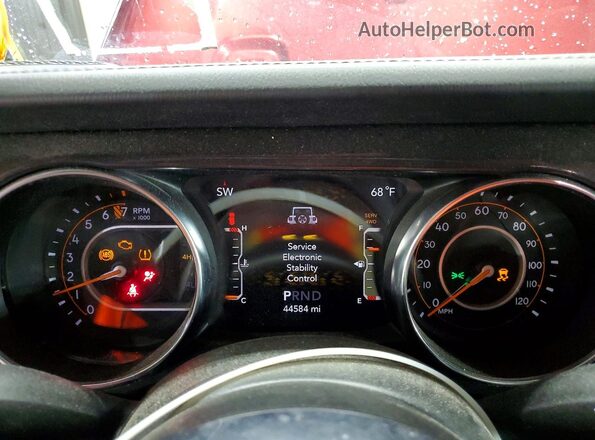 1C4HJXEG3NW105327 2022 JEEP WRANGLER Burgundy Вид щитка приладів