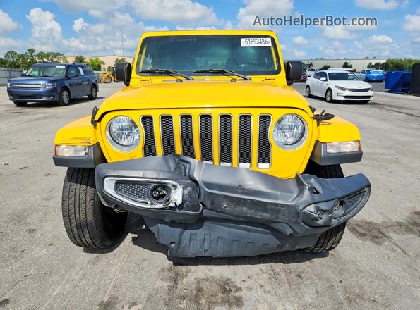 1C4HJXEG8MW516544 2021 JEEP WRANGLER Yellow Front view